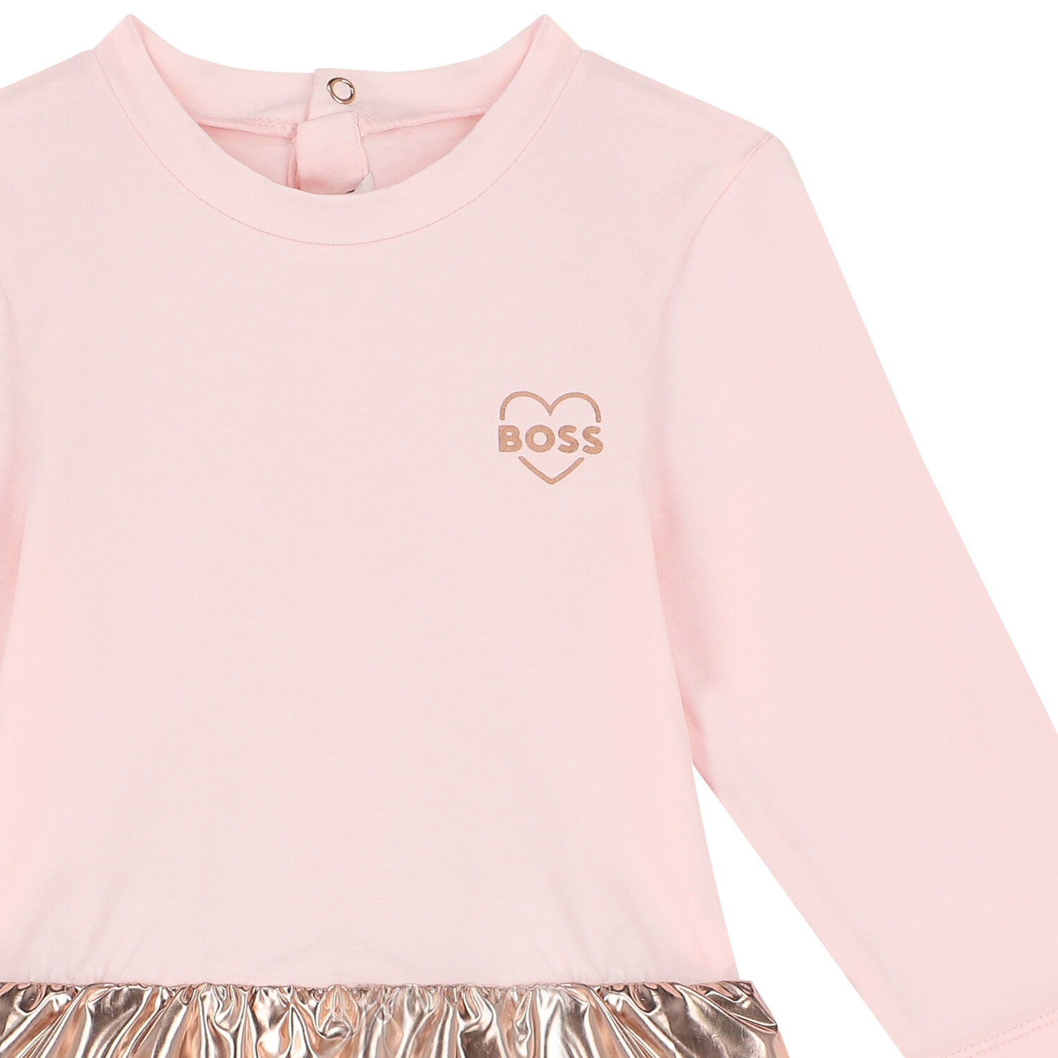 فستان بنات باللون الوردى والذهبى الوردى اللامع, 1, hi-res