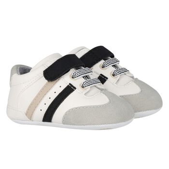 Mayoral Baby Boys White & Grey Pre-Walker Trainers, 1 Baby Boys White & Grey Pre-Walker Trainers