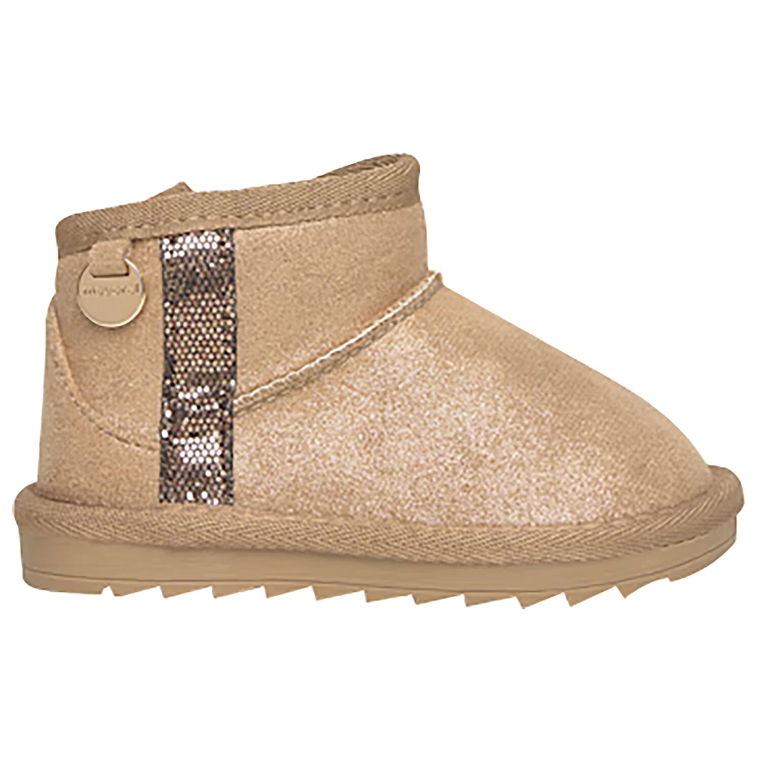 Younger Girls Beige Faux Suede Boots, 1, hi-res image number null