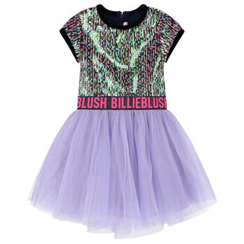 Girls Purple Tulle & Sequin Dress