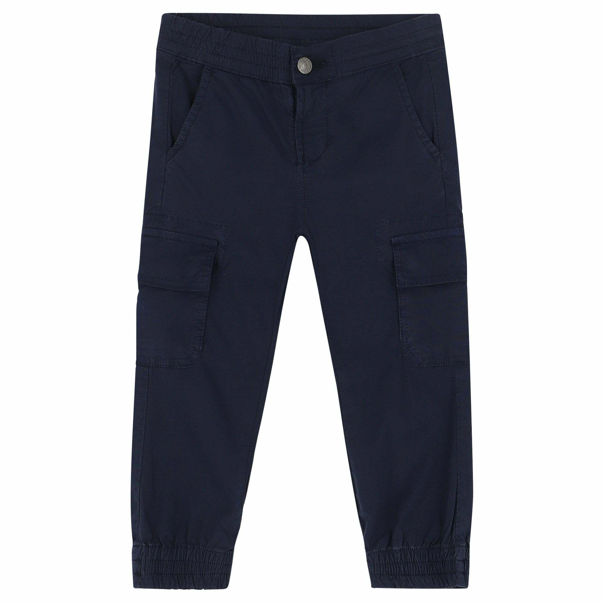 Childrens navy cargo trousers shop