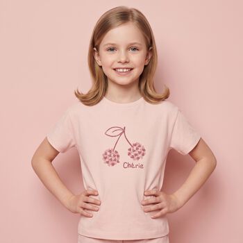 Younger Girls Pink Cherry T-Shirt