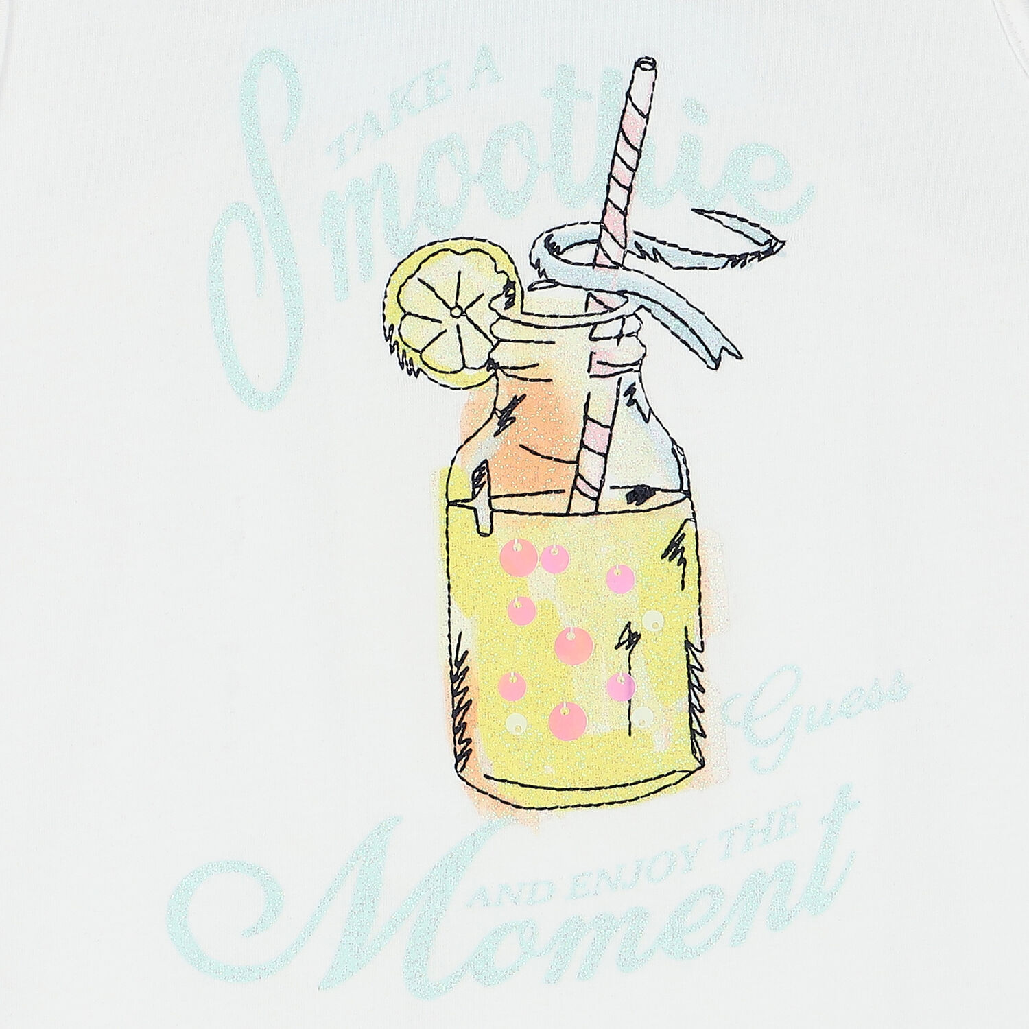 Girls White Smoothie Graphic Top, 1, hi-res image number null