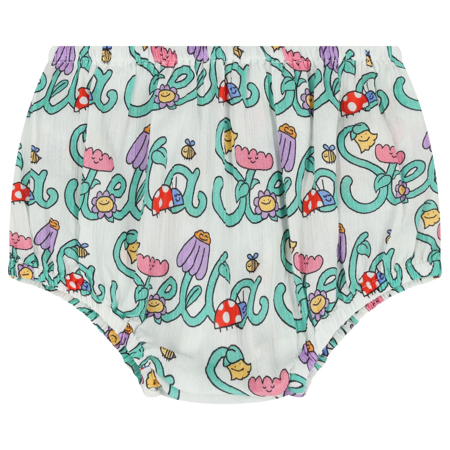 طقم فستان بشعار يونغر باللون العاجي والأخضر, 1, hi-res