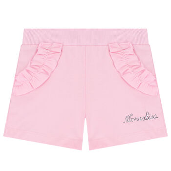 Younger Girls Pink Ruffled Shorts