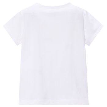 Girls White Flower T-Shirt