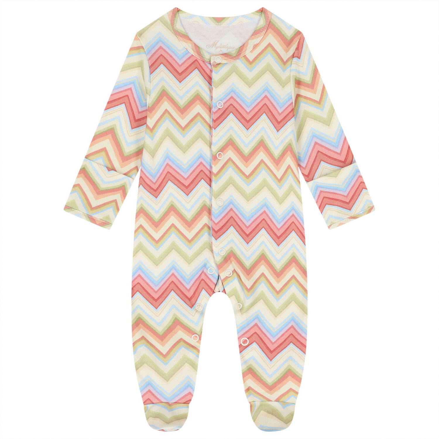 Multi-Coloured Zig Zag Babygrow Gift Set , 3, hi-res