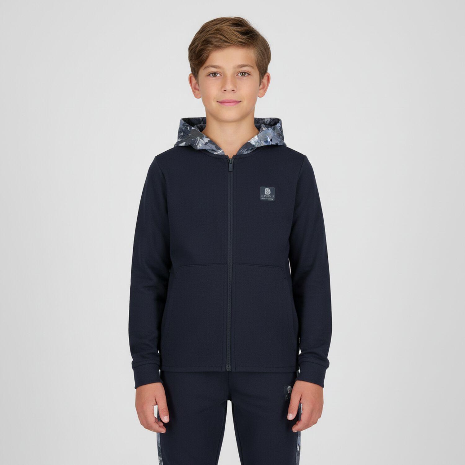Boys Navy Blue & Blue Tracksuit Set (3 Piece), 1, hi-res