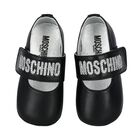 Baby Girls Black Logo Diamante Shoes, 1, hi-res