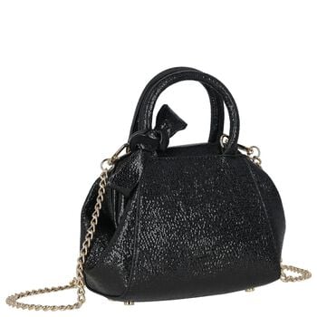 Girls Black Faux Leather Handbag ( 21cm )