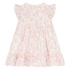 Younger Girls White & Pink Floral Dress, 1, hi-res