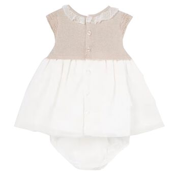 Baby Girls Beige & Ivory Dress Set