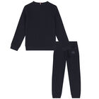 Boys Navy Blue Logo Tracksuit, 1, hi-res