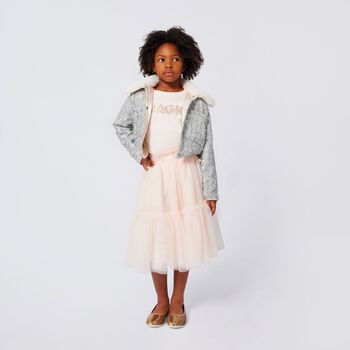 Girls Silver Sequin Jacket