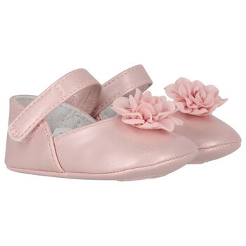 Mayoral Baby Girls Pink Flower Pre Walker Shoes, 2 Baby Girls Pink Flower Pre Walker Shoes