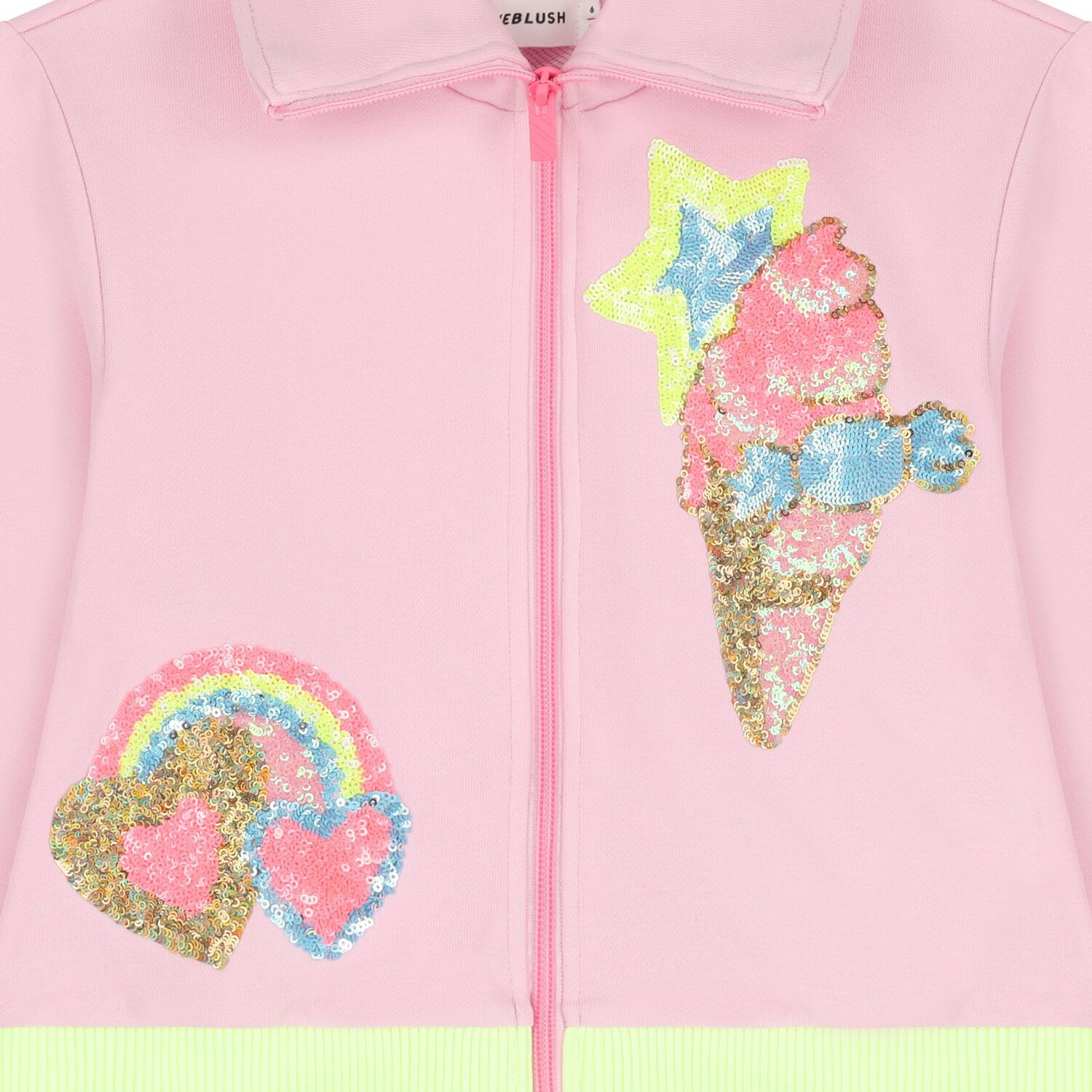 Girls Pink Ice Cream Zip-Up Top, 1, hi-res