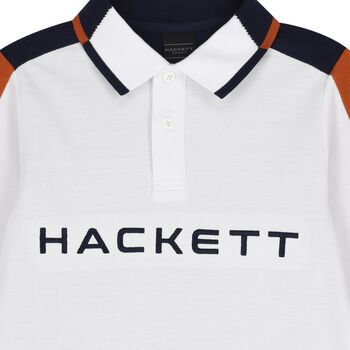 Boys White & Navy Blue Long Sleeve Top