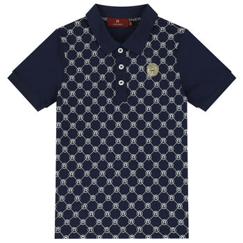 Boys Navy Logo Polo Shirt