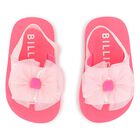 Girls Pink Flower Sandals, 1, hi-res