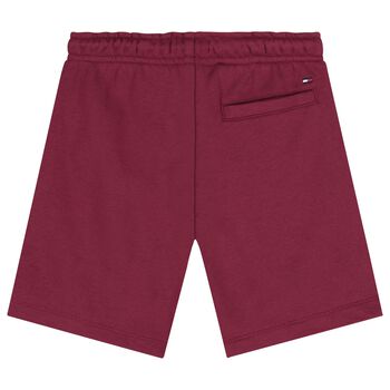 Boys Burgundy Logo Shorts