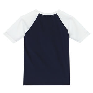 Boys Navy & White Logo Rash Vest