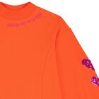 Girls Orange Heart Sweatshirt, 1, hi-res