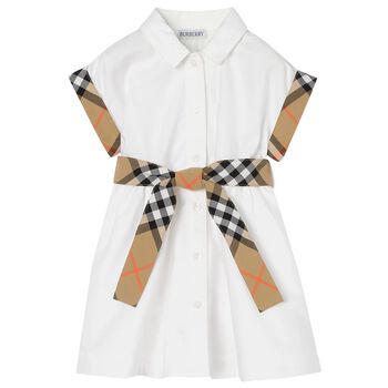 Baby Girls White Check Dress
