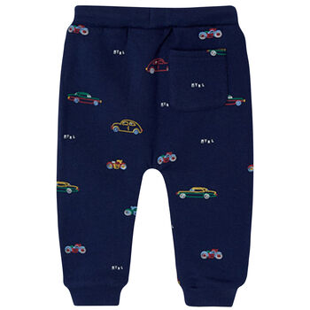 Younger Boys Navy Vehicles Joggers