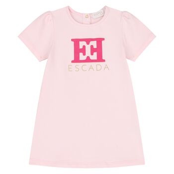 Younger Girls Pink Logo Dress