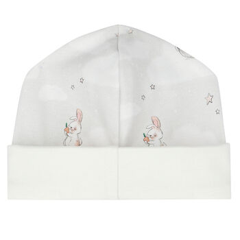 Grey Bunny Clouds Baby Hat