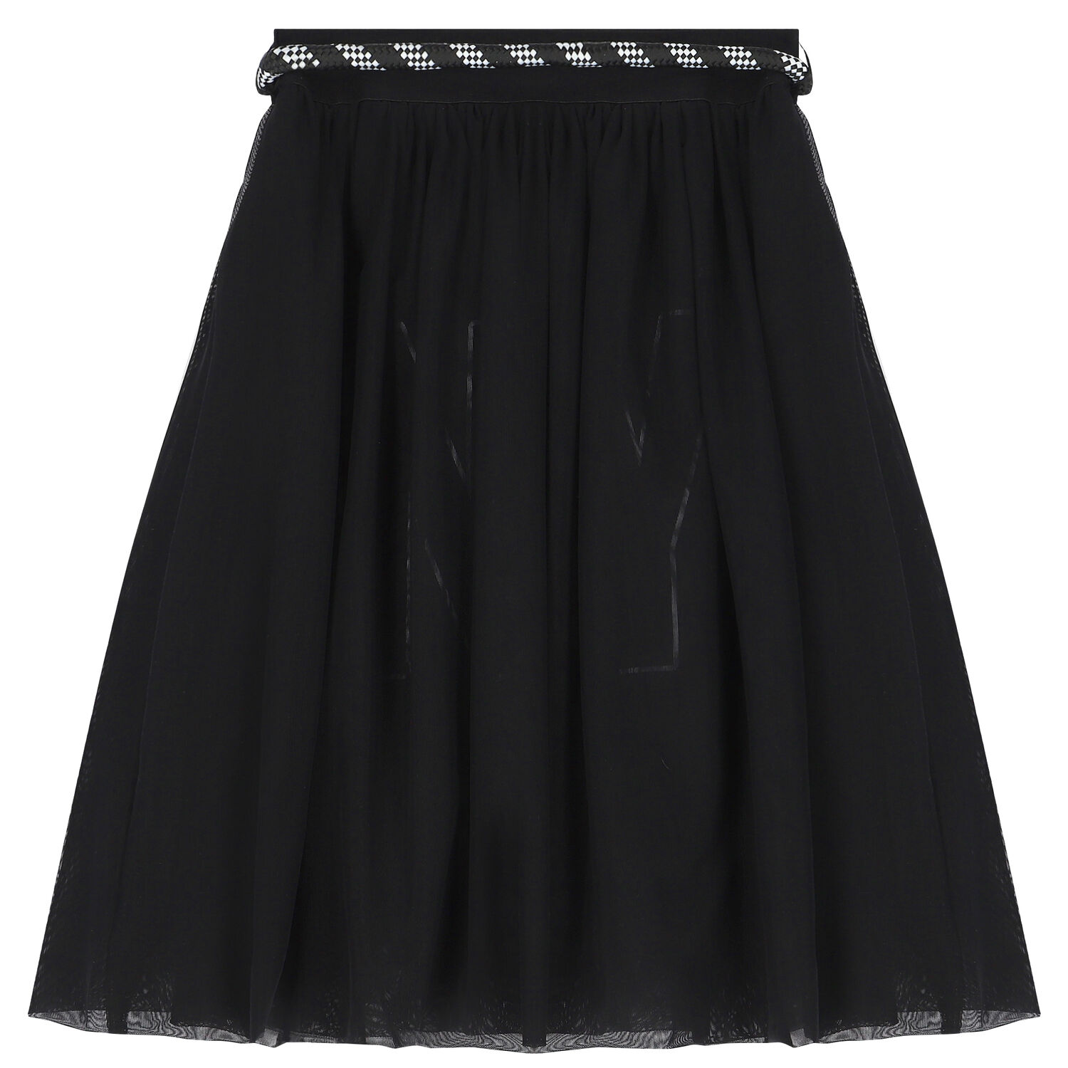 Girls Black Jersey & Mesh Skirt, 1, hi-res image number null