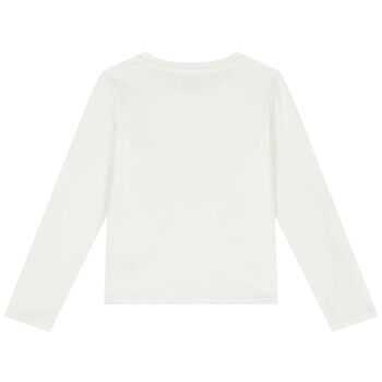 Girls Ivory Logo Long Sleeve Top