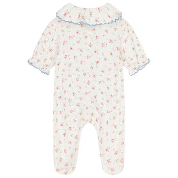 Baby Girls Ivory Floral Babygrow