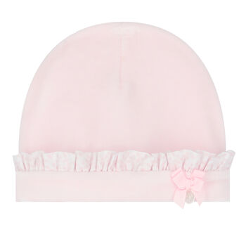 قبعة بطيات باللون الوردي للبنات 
