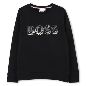 Boys Black Logo Sweatshirt