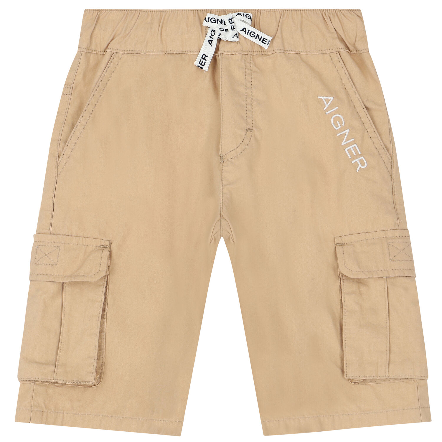 Boys Beige Logo Shorts, 1, hi-res image number null