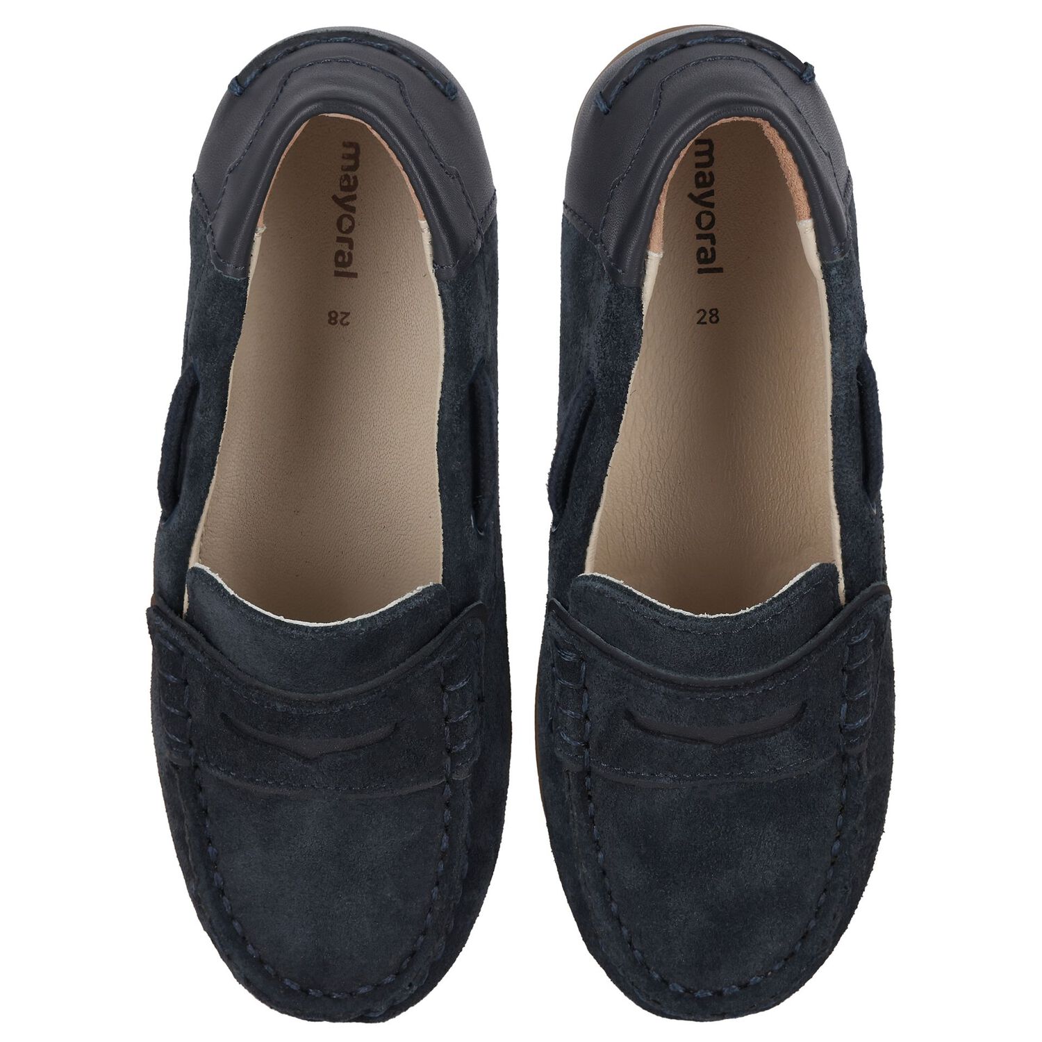 Boys Navy Blue Moccasins, 1, hi-res