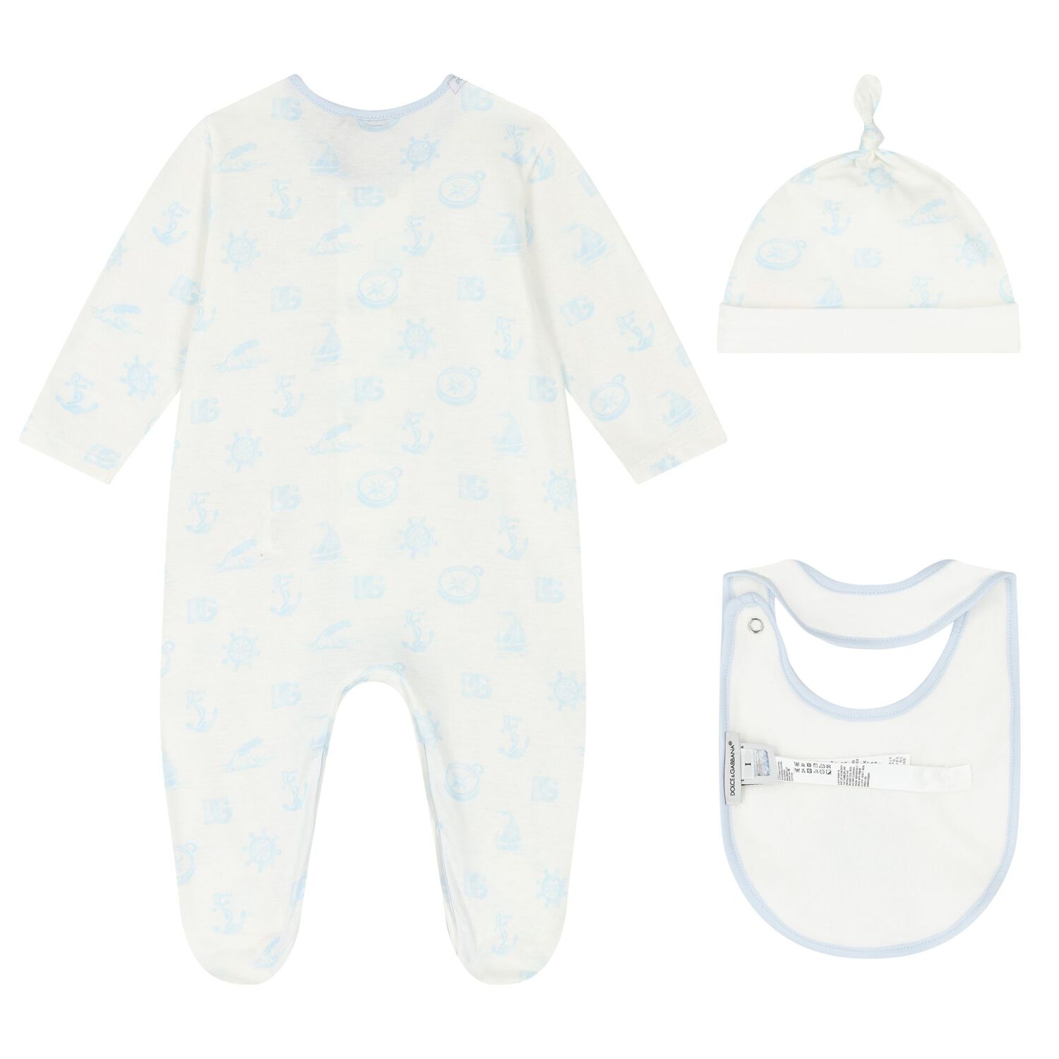Baby Boys White & Blue Babygrow Gift Set, 1, hi-res image number null