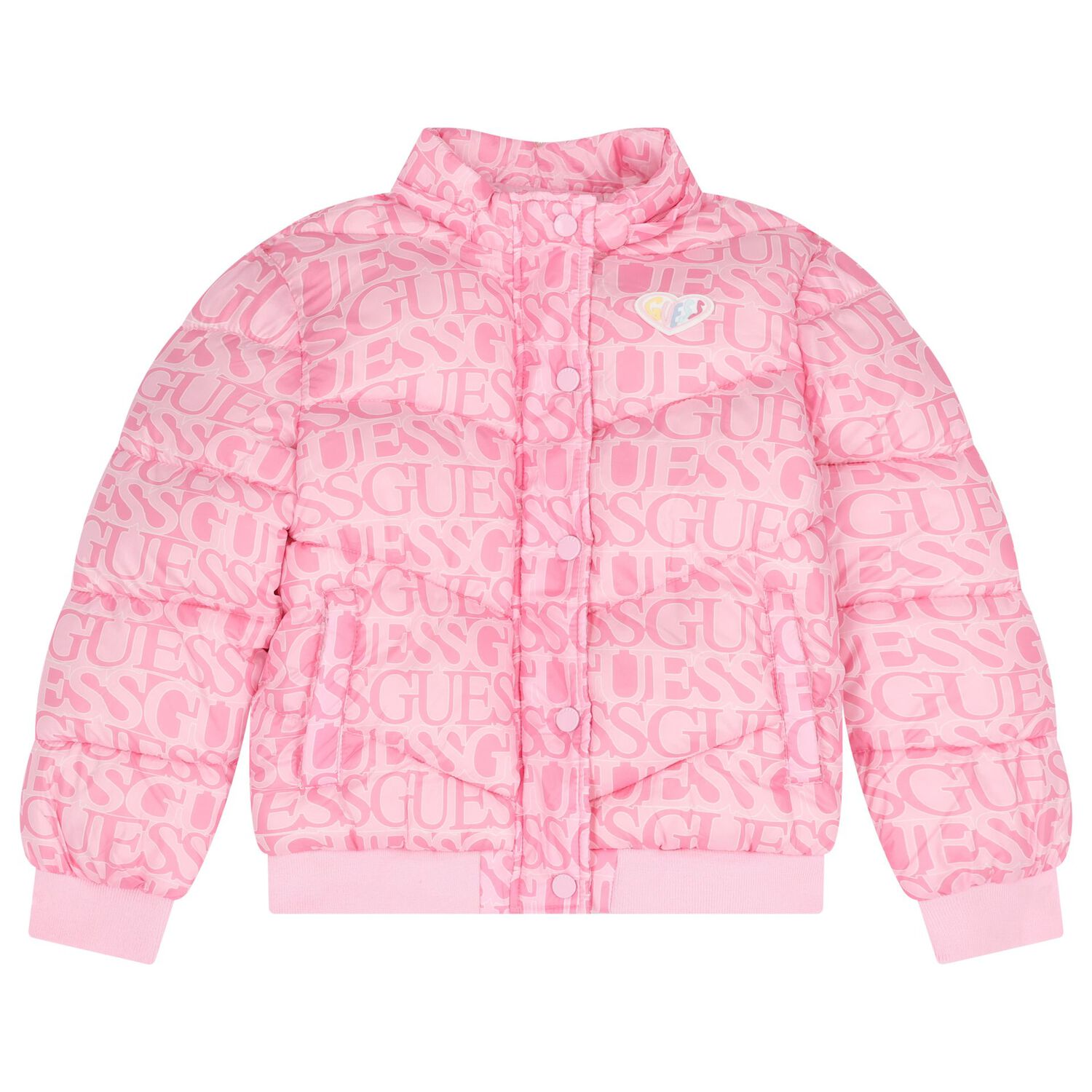Girls Pink Logo Padded Jacket, 1, hi-res image number null