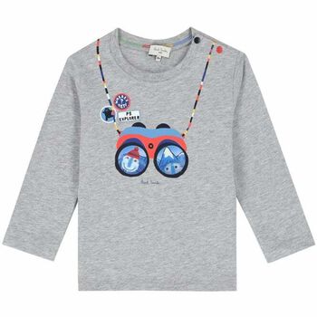 Younger Boys Grey Logo Top 