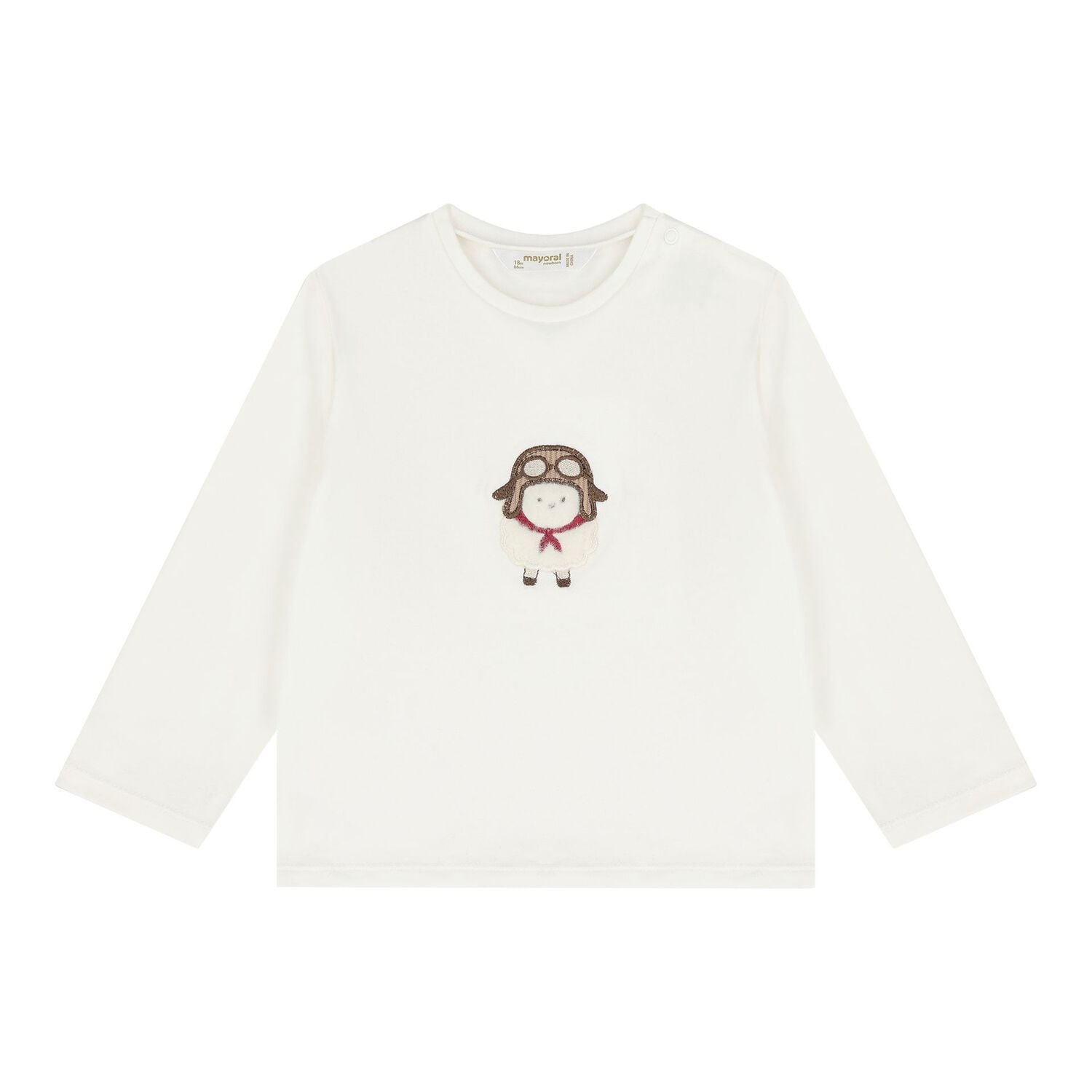 Baby Boys Beige & White Sheep Tracksuit ( 3 Piece ), 2, hi-res