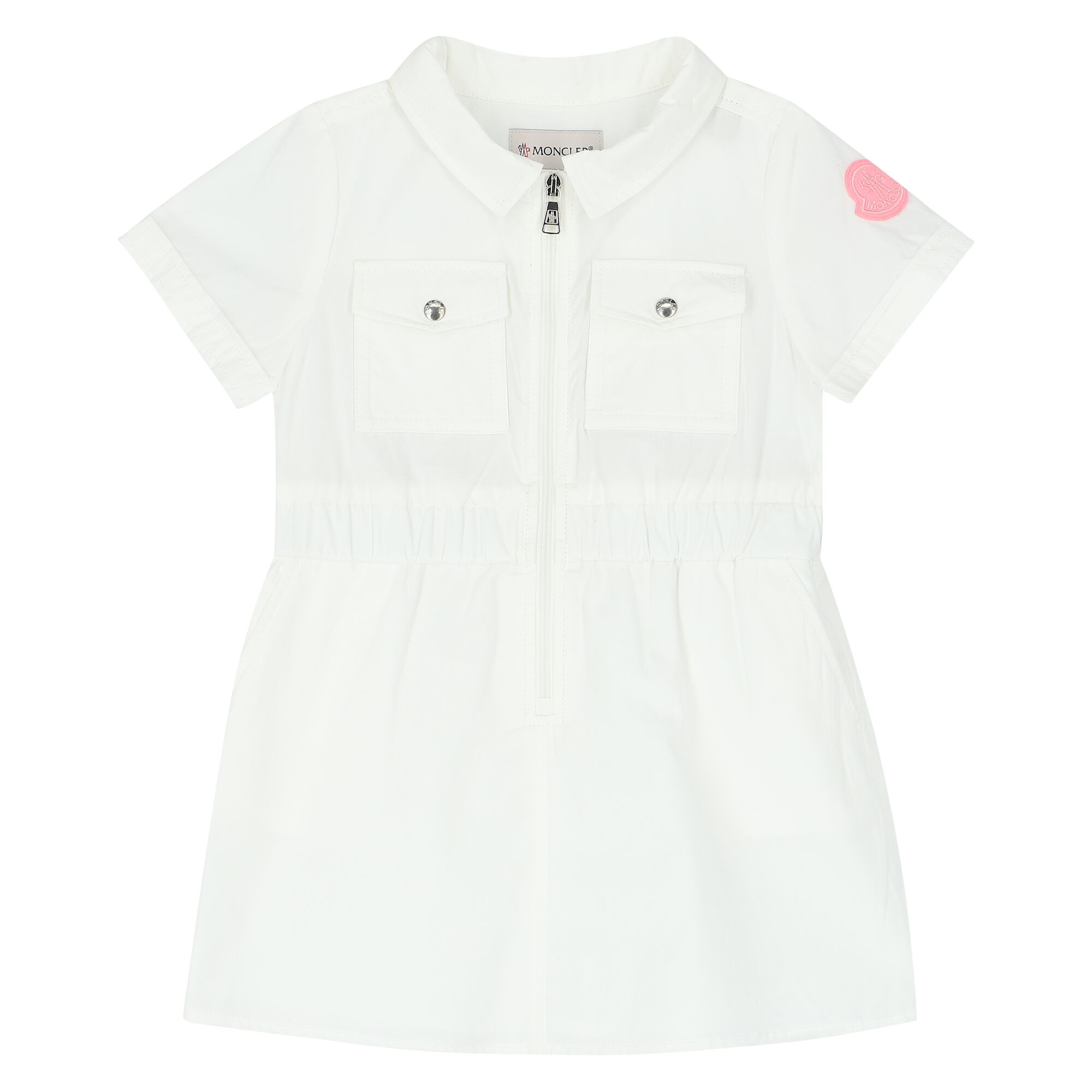 Moncler Enfant Younger Girls White Logo Dress Junior Couture