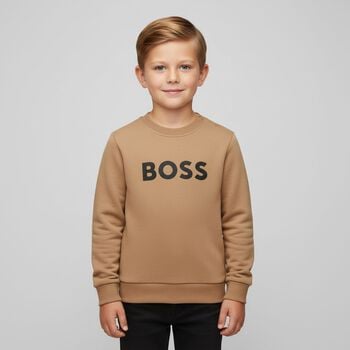 Younger Boys Beige Logo Sweatshirt