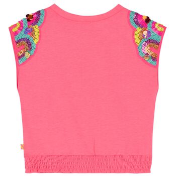 Girls Pink Sequins T-Shirt