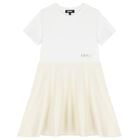 Girls White & Gold Dress, 1, hi-res