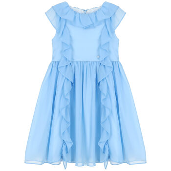 Girls Blue Chiffon Dress