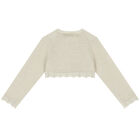 Baby Girls Beige Bolero Cardigan, 1, hi-res