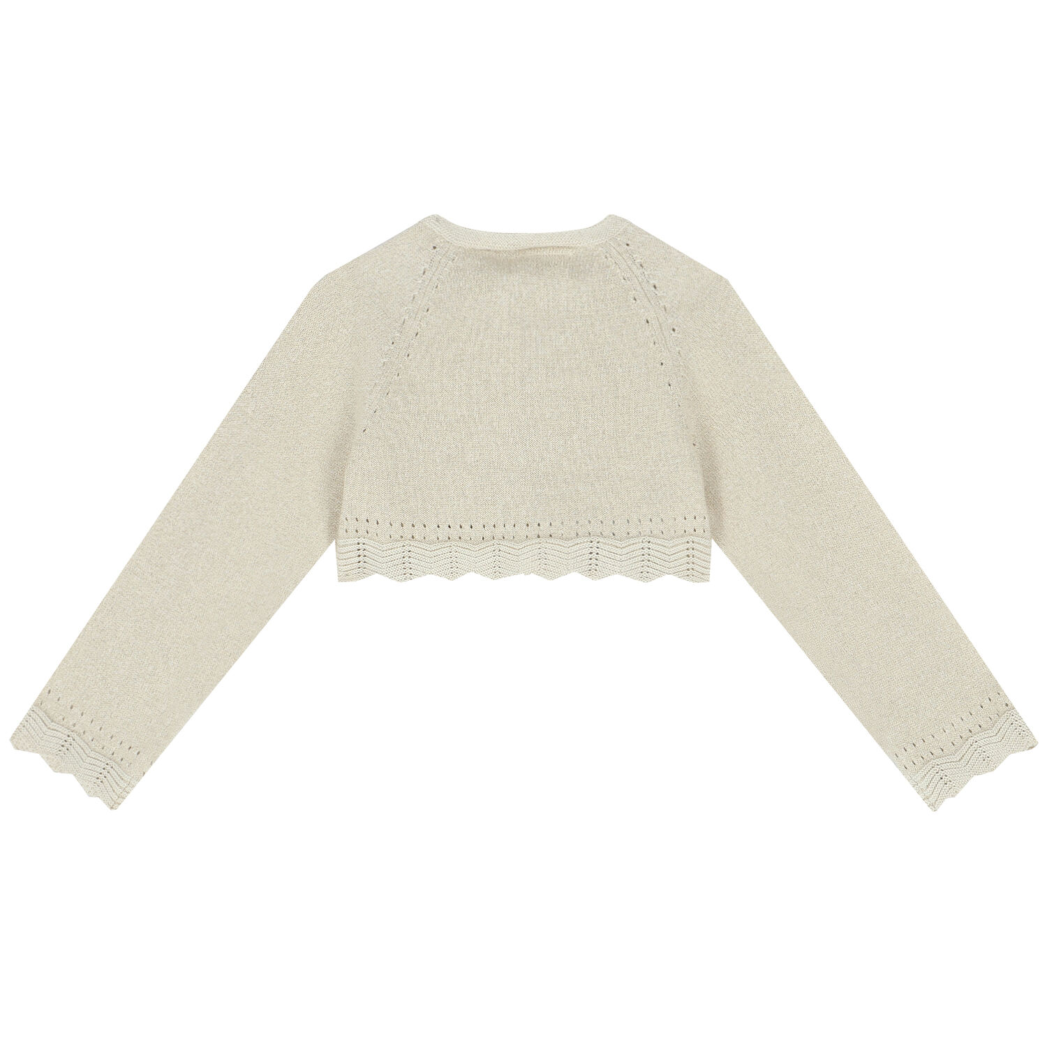 Baby Girls Beige Bolero Cardigan, 1, hi-res