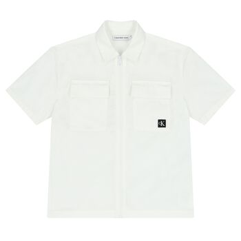 Boys White Logo Shirt