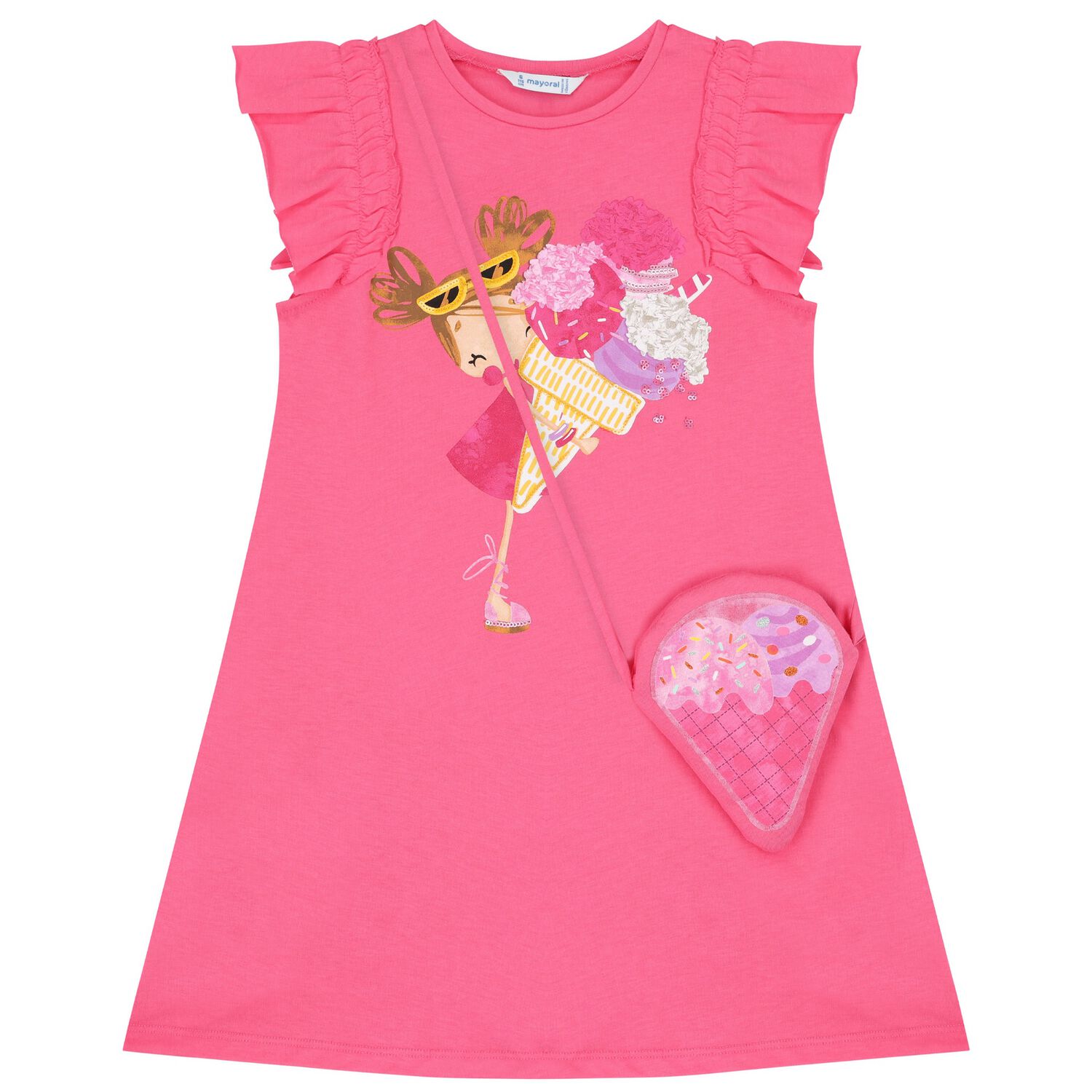 طقم فستان بنات باللون الوردي, 2, hi-res image number null